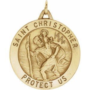 14K Yellow 29 mm St. Christopher Medal - R5024:104003:P