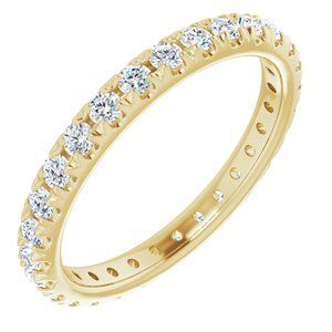 14K Yellow 3/4 CTW French Set Diamond Eternity Band Size 5.5 - 123225:613:P