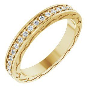 14K Yellow 3/8 CTW Diamond Round Eternity Band Size 7 - 122141:60049:P