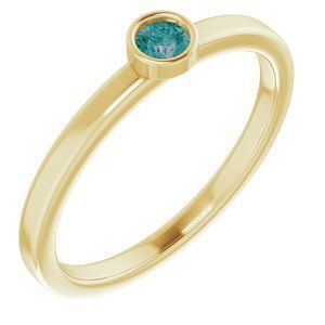 14K Yellow 3 mm Round Lab-Grown Alexandrite Ring - 71806:6202:P