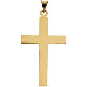 14K Yellow 39 x 25 mm Cross Pendant - R4030:63513:P