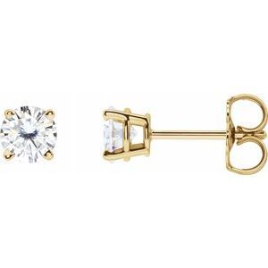 14K Yellow 4.5 mm Round Stuller Lab-Created Moissanite Earrings - 1874:70272:P
