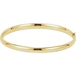 14K Yellow 4.75 mm Hinged Bangle Bracelet - BRC181:240490:P