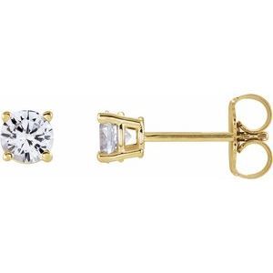 14K Yellow 4 mm Round Sapphire Earrings        - 1874:70159:P