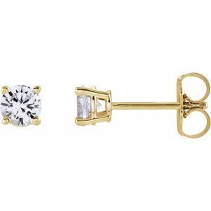 14K Yellow 4 mm Round Sapphire Earrings        - 1874:70159:P