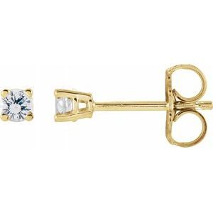 14K Yellow 4 mm Round Stuller Lab-Created Moissanite Earrings - 1874:70267:P