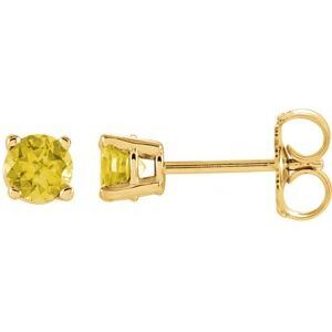 14K Yellow 4 mm Round Yellow Sapphire Earrings - 1874:70040:P