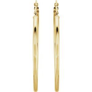 14K Yellow 40 mm Tube Hoop Earrings - 20270:163846:P