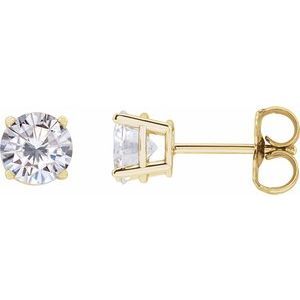 14K Yellow 5.5 mm Round Stuller Lab-Created Moissanite Earrings - 1874:70282:P