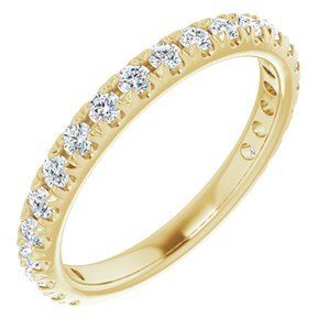 14K Yellow 5/8 CTW Diamond French-Set Anniversary Band - 123223:601:P