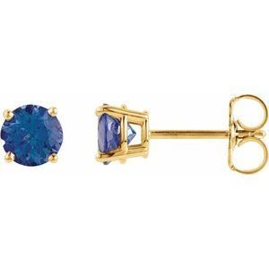 14K Yellow 5 mm Round Tanzanite Earrings - 1874:70047:P