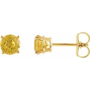 14K Yellow 5 mm Round Yellow Sapphire Earrings - 1874:70048:P
