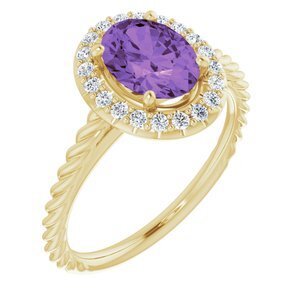 14K Yellow Amethyst & 1/6 CTW Diamond Ring   - 72014:6013:P