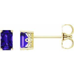 14K Yellow Amethyst Earrings - 1922:105:P