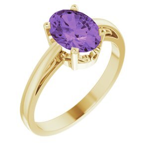 14K Yellow Amethyst Ring - 70531:103:P