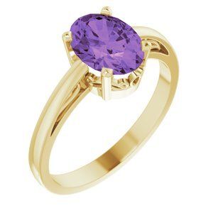 14K Yellow Amethyst Ring - 70531:103:P