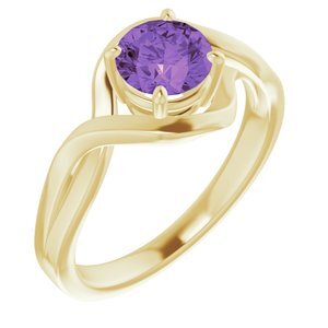 14K Yellow Amethyst Ring  - 71840:60014:P