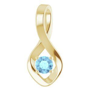 14K Yellow Aquamarine Pendant                 - 86421:60019:P