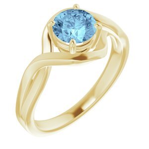 14K Yellow Aquamarine Ring  - 71840:60015:P