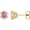 14K Yellow Baby Pink Topaz Round Earrings - 28808:70003:P