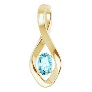 14K Yellow Blue Zircon Pendant              - 86421:60062:P