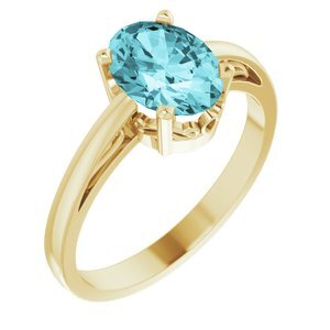 14K Yellow Blue Zircon Ring - 70531:125:P