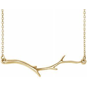 14K Yellow Branch Bar 16-18" Necklace     - 86311:102:P