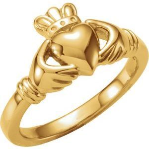 14K Yellow Claddagh Ring - 19331:158520:P
