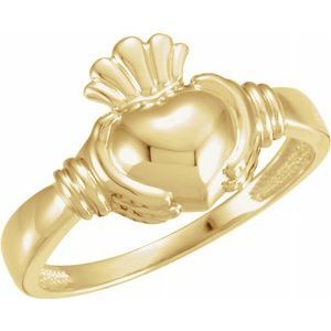 14K Yellow Claddagh Ring Size 11 - 50296:272414:P