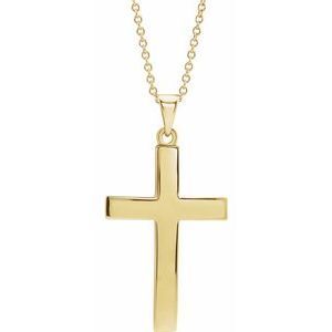 14K Yellow Cross 18" Necklace   - R41279:6010:P