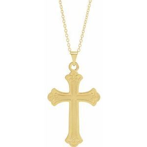 14K Yellow Cross Necklace - R16111:6003:P