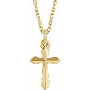 14K Yellow Cross Necklace  - R41293:6001:P
