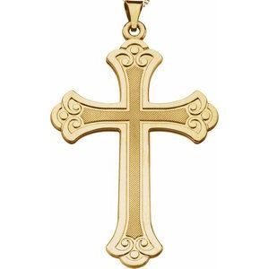 14K Yellow Cross Pendant - R16111:129444:P