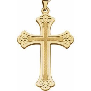 14K Yellow Cross Pendant - R16111:129444:P