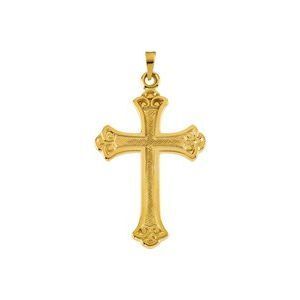 14K Yellow Cross Pendant - R16111:66844:P