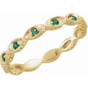 14K Yellow Emerald Anniversary Band  - 69817:6029:P