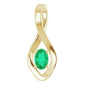 14K Yellow Emerald Pendant            - 86421:60052:P