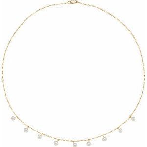 14K Yellow Freshwater Cultured Pearl 18" Necklace - 651648:100:P