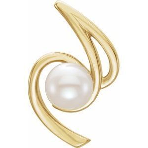 14K Yellow Freshwater Cultured Pearl Pendant  - 86268:6001:P