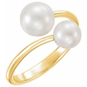14K Yellow Freshwater Cultured Pearl Ring - 6488:6001:P