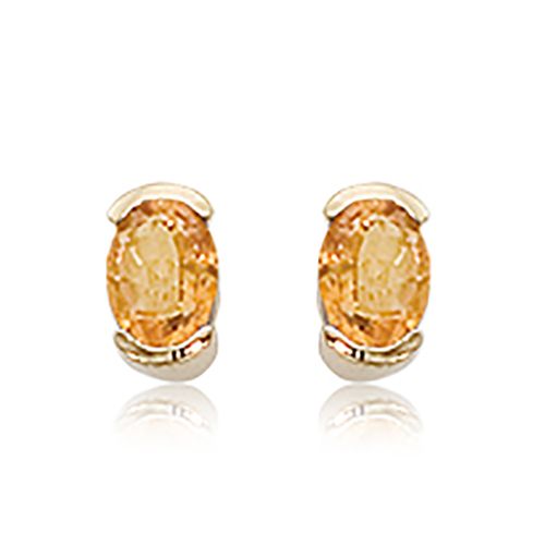14K Yellow Gold 2-7 x 5 Oval Citrine Earrings