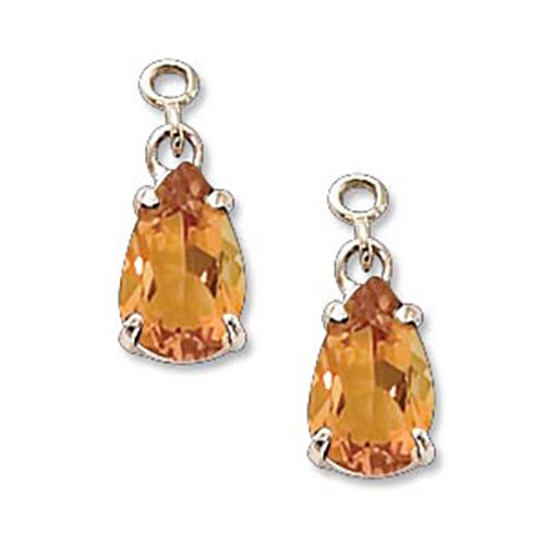 14K Yellow Gold 9 x 6 Ps-Citrine Earring Jackets