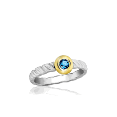 14K Yellow Gold Boutique Silver Ring