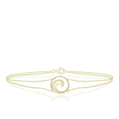 14K Yellow Gold Diamond Waves Bracelet