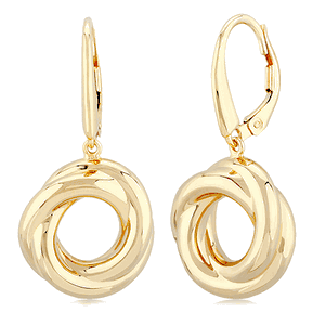 14K Yellow Gold Love Knot Drop with L/B Earrings - 4549