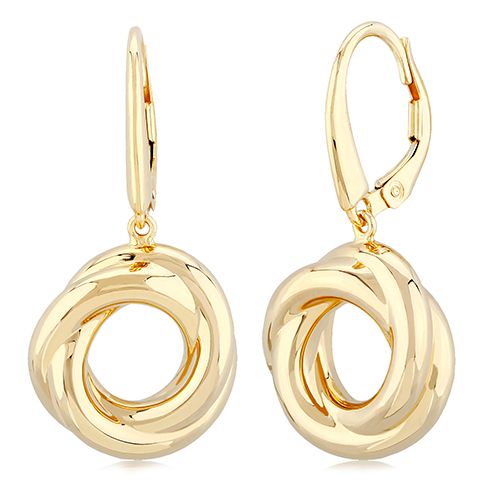 14K Yellow Gold Love Knot Drop with L/B Earrings - 4549