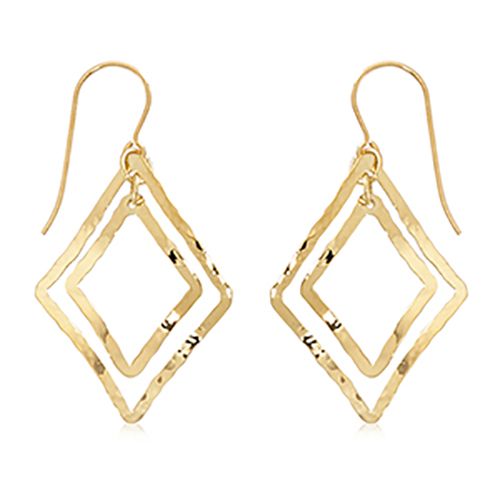 14K Yellow Gold Mini Diamond Hamm Lantern Earrings