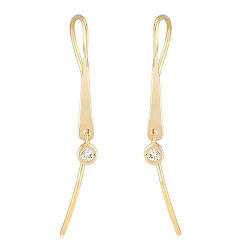 14K Yellow Gold Mini Ribbon Earrings - 14244MINI-D