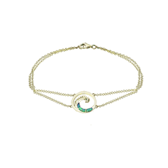 14K Yellow Gold Opal Inlay Waves Bracelet