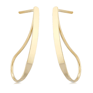 14K Yellow Gold Open Teardrop Earrings - 14361